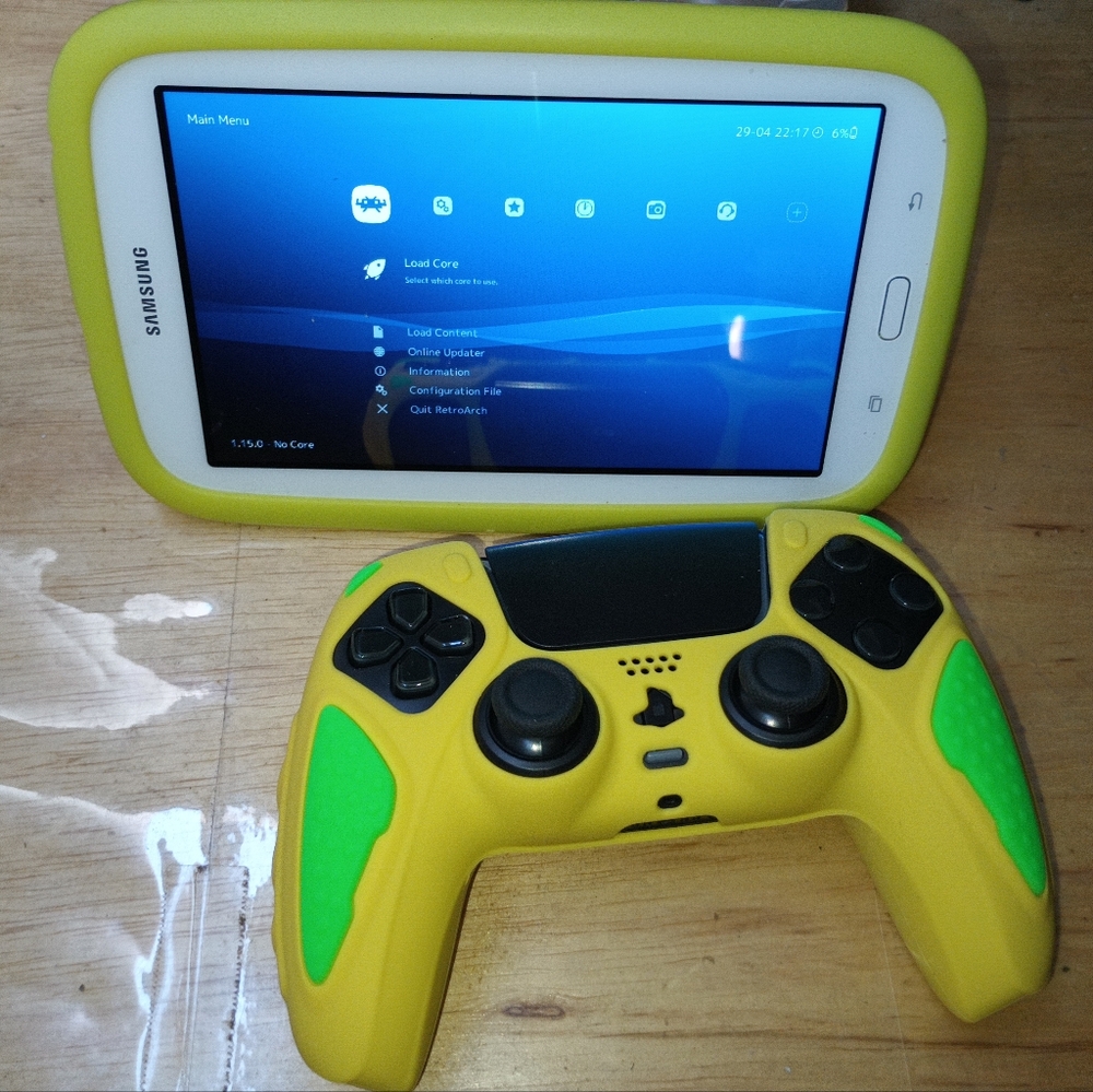 Samsung Galaxy tablet, playstation game console mobile gaming